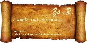 Zsadányi Roland névjegykártya